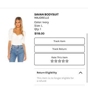 **REVOLVE** Majorelle white bodysuit.